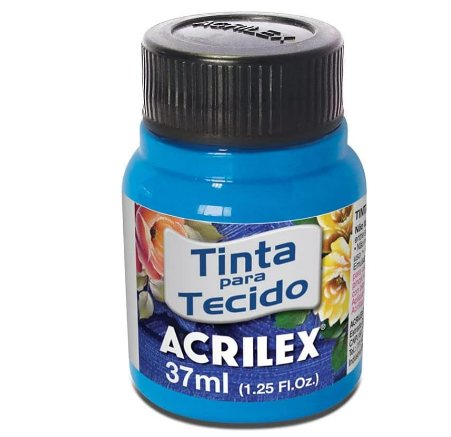 Tinta Para Tecido Fluorescente Acrilex 37ml - 109 Azul