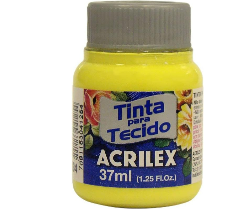 Tinta Para Tecido Fosca Acrilex 37ml - 504 Amarelo Limão
