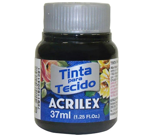 Tinta Para Tecido Fosca Acrilex 37ml - 520 Preto