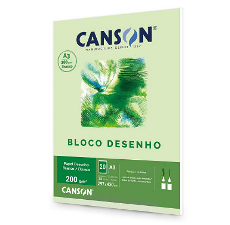 Bloco Desenho Branco Canson A3 200g 20fls