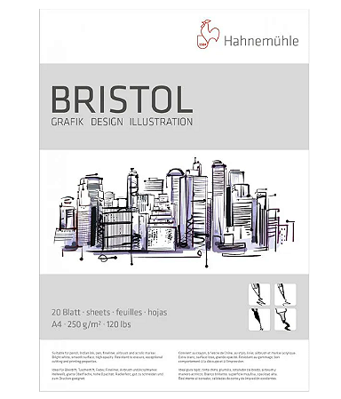 Papel Desenho Bristol Hahnemühle 250 g/m² A4 - 20 Folhas