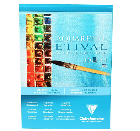 Bloco Aquarela Etival Clairefontaine 200g/m² - 10 Folhas