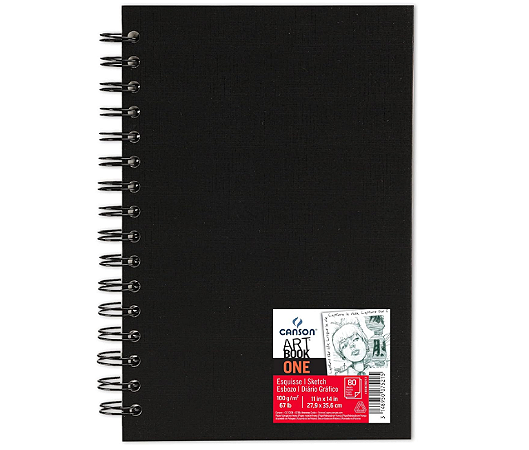 Caderno Canson A3 100g Sketchbook Capa Dura ArTBook One Espiral 80 Folhas
