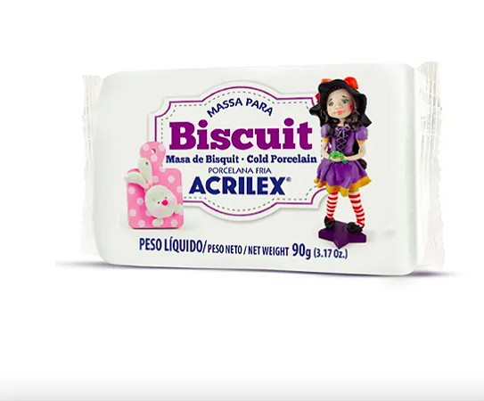 Massa para Biscuit Acrilex 90g - Branco