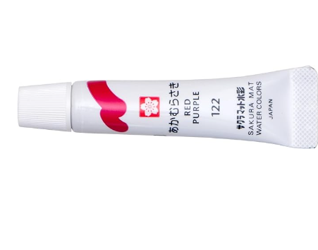 Tinta Aquarela Tubo 5ml SAKURA - 122 Roxo Vermelho