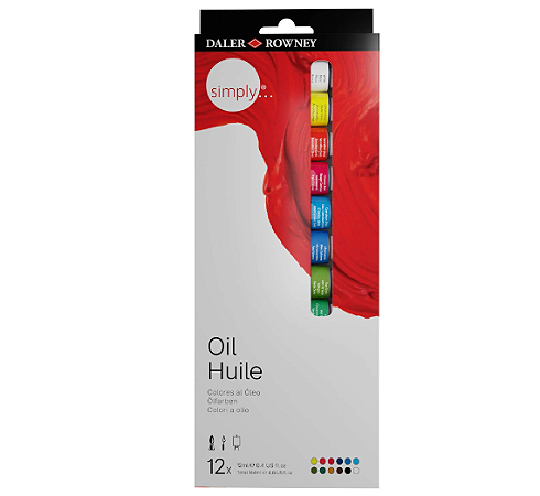 Estojo Tinta Óleo Daler Rowney Simply 12ml - 12 Cores