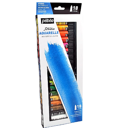 Estojo Tinta Aquarela Pebeo Studio AQUARELLE 12ml - 18 Cores