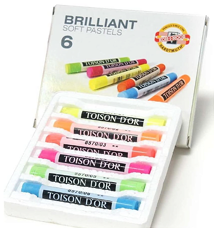Pastéis Macios Brilhantes Koh-i-Noor - 6 Cores