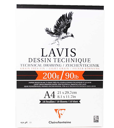 Papel Para Desenho Técnico Lavis A4 CLAIREFONTAINE