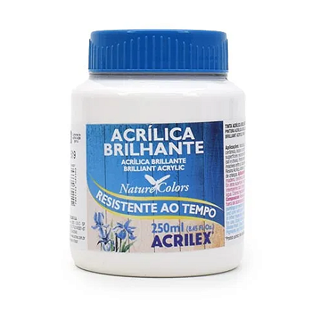 Tinta Acrílica Brilhante Acrilex 250 ml - 519 Branco