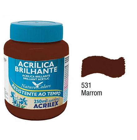 Tinta Acrílica Brilhante Acrilex 250 ml - 531 Marrom