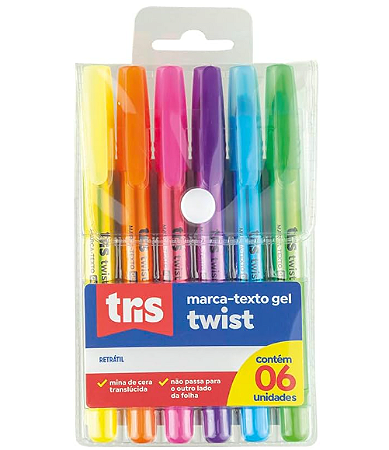 Marca Texto Tris Gel Twist 6 Cores