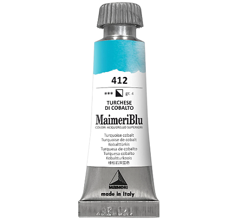 Maimeriblu Tubo De Aquarela 12ml - 412 Turquesa Cobalto