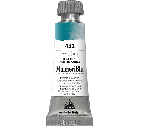 Maimeriblu Tubo De Aquarela 12ml - 431 Turquesa Ftalocianina