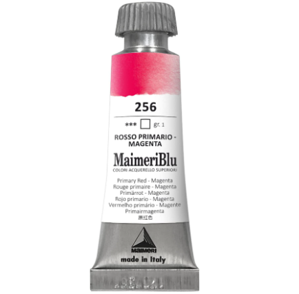Maimeriblu Tubo De Aquarela 12ml - 256 Vermelho Primário - Magenta
