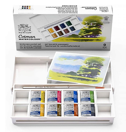 Conjunto Tintas Aquarela Landscape Winsor & Newton Cotman - 9 peças
