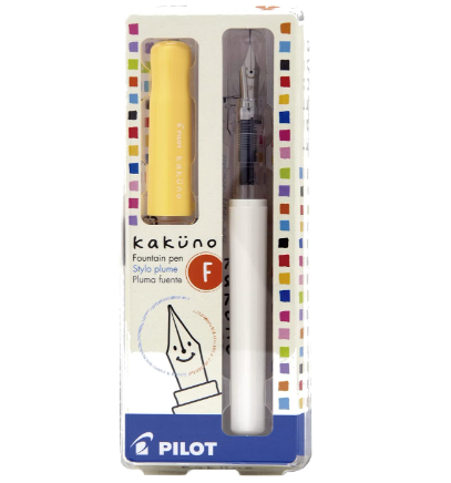 Caneta Tinteiro Pilot Kakuno Amarelo - Ponta Fina