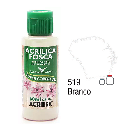Tinta Acrílica Fosca Acrilex 60mL - Branco (519)