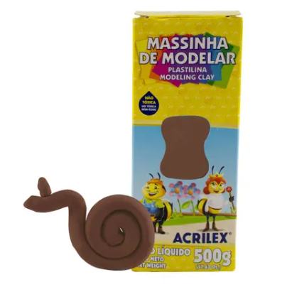 Massa de Modelar Rolo Acrilex - Marrom 500g