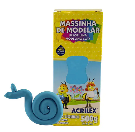 Massa de Modelar Rolo Acrilex - Azul Turquesa 500g