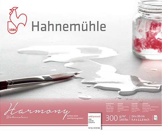 Bloco Aquarela Harmony Fino CP Hahnemuhle 300g 24x30 A4 - 12 Folhas