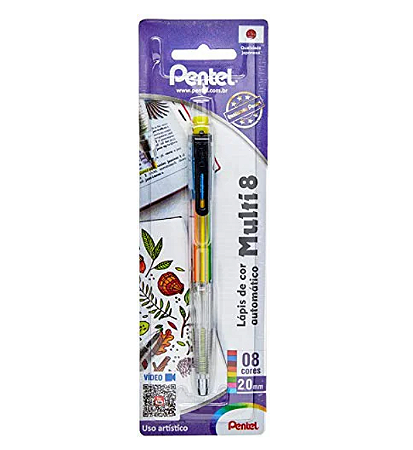 Lápis de Cor Multi8 Automático 8 cores PENTEL - SM/PH158ST1