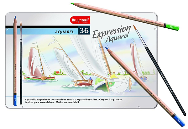 Lápis de Cor Expression Aquarel Bruynzeel - 36 Cores
