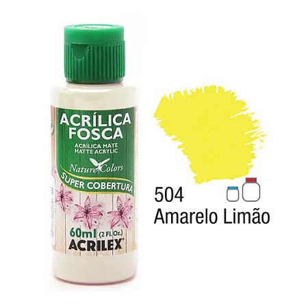 Tinta Acrílica Fosca Acrilex 60mL - Amarelo Limão (504)