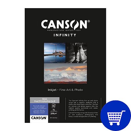 Papel Fotografico Canson Infinity Rag Photographique 25fls A4 210x297mm 310g Extra Liso Branco Puro