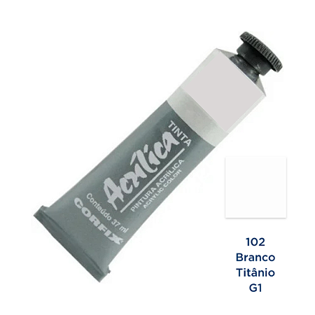 Tinta Acrilica Corfix 37mL G1 - Branco Titanio (102)