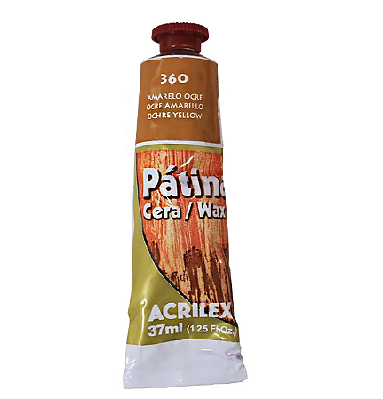 Pátina em Cera 37ml Acrilex - Amarelo Ocre 360