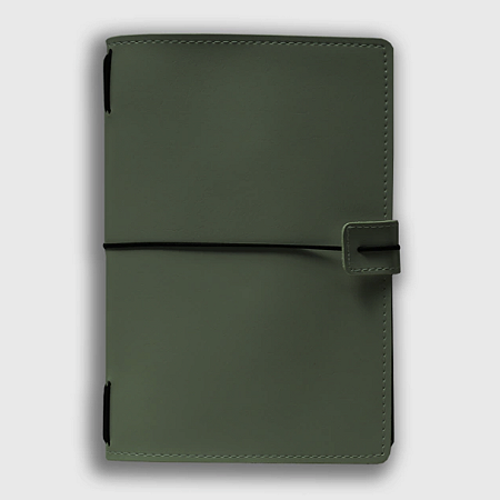 Capa de Couro Sintético Midori Singular para Personalizar Folk Books - Oliva