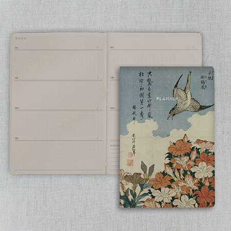 Planner Atemporal Pontilhado para 12 Meses Folk Books - Cuco e Azaleias