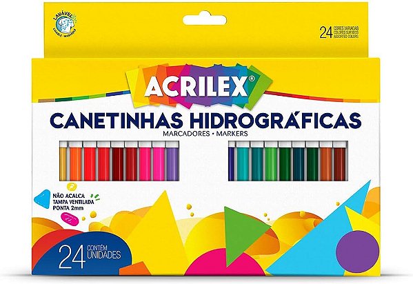 Canetinha Hidrográfica Acrilex - 24 Cores