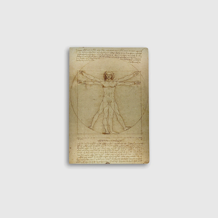 Journal Pautado 9x13,5cm 64 Páginas Folk Books - Homem Vitruviano de Da Vinci