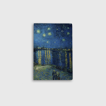 Journal Sem Pauta 9x13,5cm 64 Páginas Folk Books - Noite Estrelada Sobre Ródano