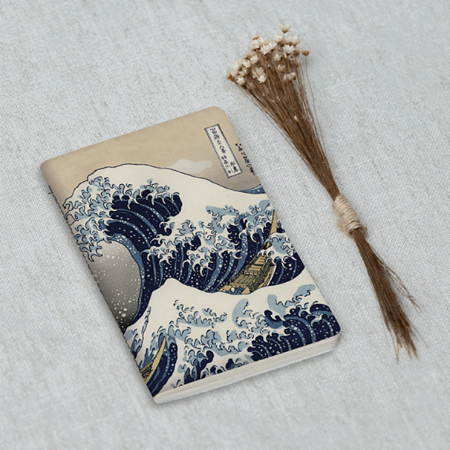 Journal Pautado 9x13,5cm 64 Páginas Folk Books - A Grande Onda
