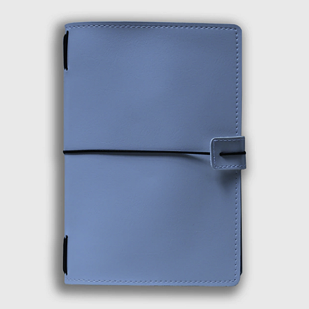 Capa de Couro Sintético Midori de Bolso Singular para Personalizar Folk Books - Azul Céu