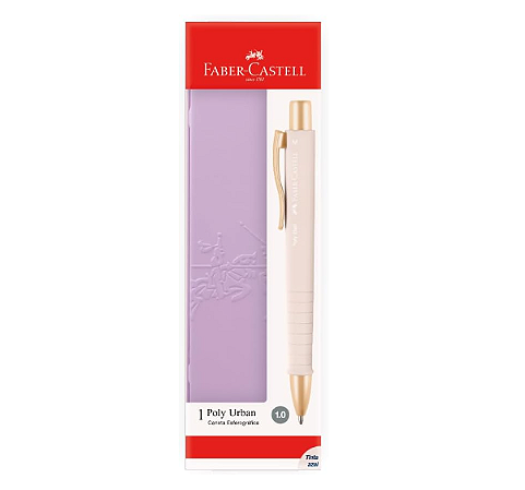Estojo Caneta Esferográfica Faber-Castell Poly Ball Urban Rosa