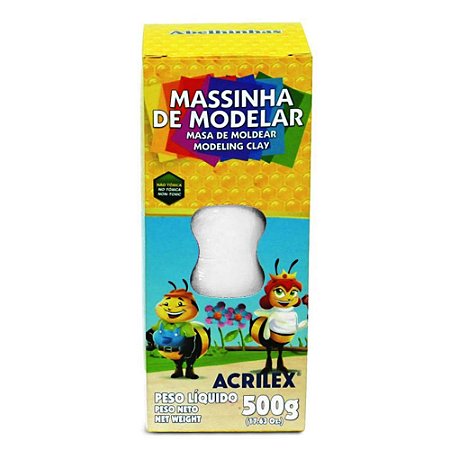 Massa De Modelar/500G Rolo, Acrilex, 070010519, Branco