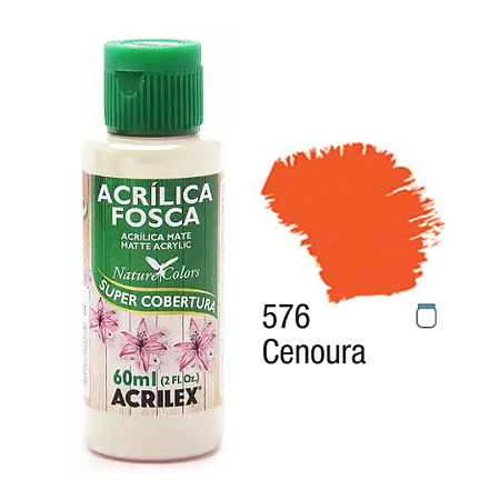 Tinta Acrílica Fosca Acrilex 60mL - Cenoura (576)