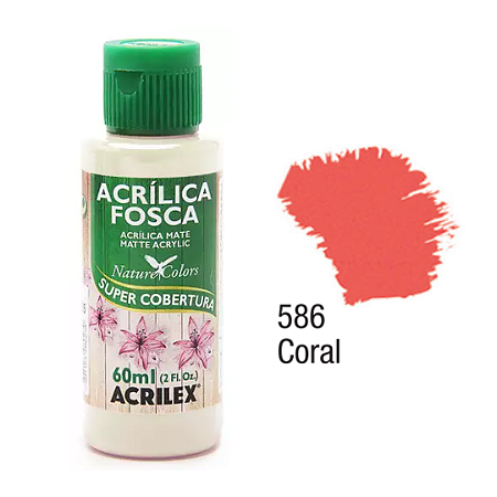 Tinta Acrílica Fosca Acrilex 60mL - Coral (586)