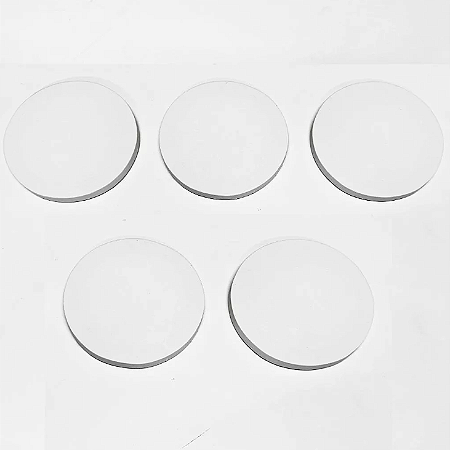 Kit 5x Tela Redonda 20 cm Algodão P/ Pintura Tecnicas Mistas
