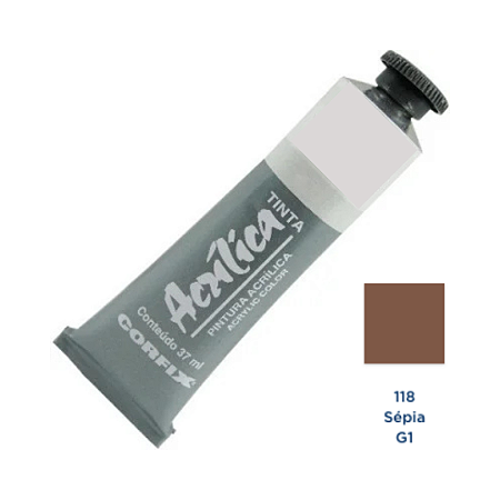Tinta Acrilica Corfix 37mL G1 - Sépia (118)