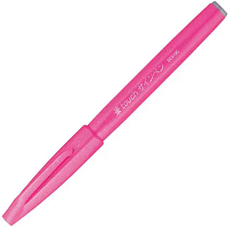 Caneta Brush Pentel Sign Pen - Rosa Fluorescente