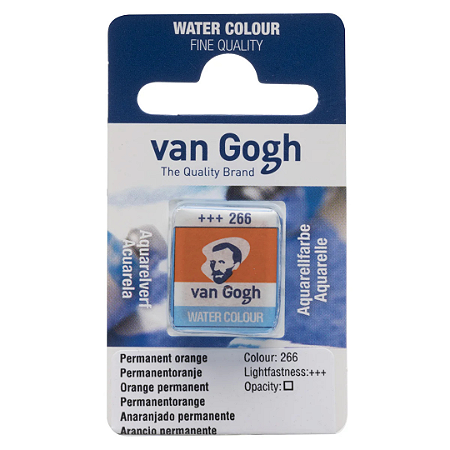 Aquarela em Pastilha Van Gogh - Permanent Orange (266)