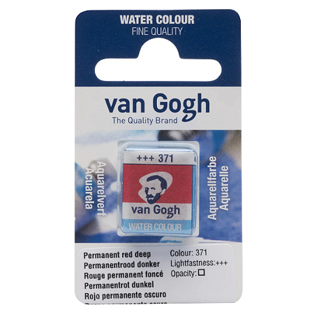 Aquarela em Pastilha Van Gogh - Permanent Red Deep (371)