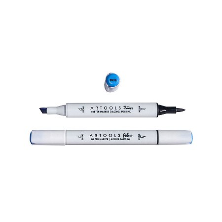 Caneta Marcador à Base de Álcool Sketch Ponta Dupla Pictom Artools - B016 (Azul)