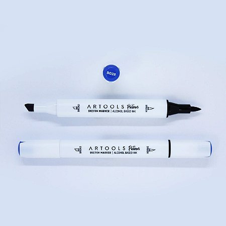 Caneta Marcador à Base de Álcool Sketch Ponta Dupla Pictom Artools - B028 (Azul)