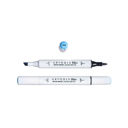 Caneta Marcador à Base de Álcool Sketch Ponta Dupla Pictom Artools - B114 (Azul)